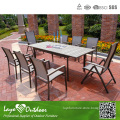 Alum ps wood dining Table Sets Outdoor Furniture Patio Bar And Stools Set Garden Furniture